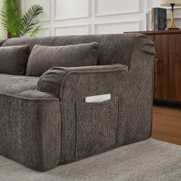 English Elm Chenille Oversized L-Shape Luxury Sectional Sofa - Minimalist, Comfy Sleeper Couch For Stylish Spaces W2339S00066