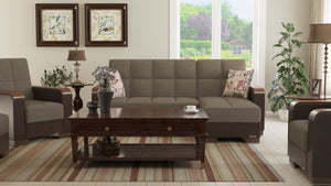 English Elm Primenest Zenaero Convertible Chaise Lounge With Wood Trim, Storage & Comfortable Sleeper Design B030P303558-GIGA