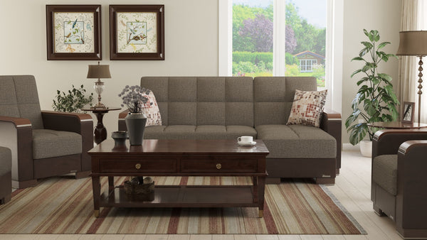 English Elm Primenest Zenaero Convertible Chaise Lounge With Wood Trim, Storage & Comfortable Sleeper Design B030P303558-GIGA