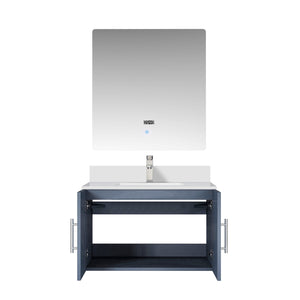 English Elm Dark Grey 30 in. Bath Vanity Set with Cultured Marble Top, Chrome Faucet & 30in LED Mirror, Durable B2731S01305