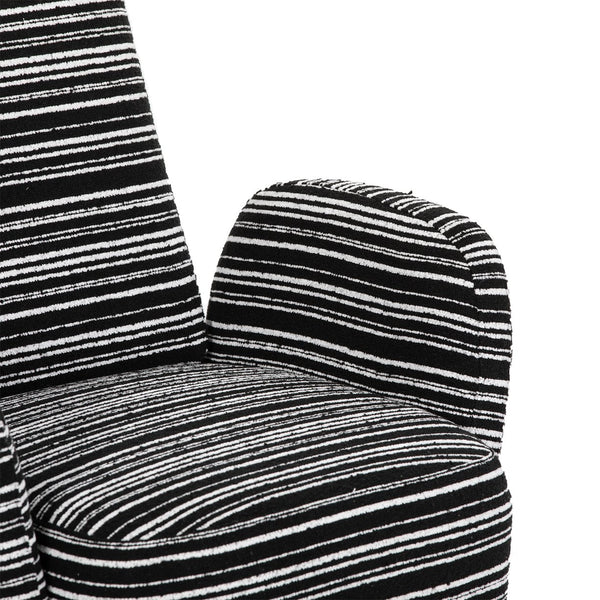 English Elm Modern boucle armchair with high-density foam cushion, solid wood legs, 500lb capacity, cozy reading seat Black W395P376574