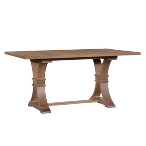 English Elm 63.00"-78.75" Extendable Farmhouse Dining Table Rubberwood X-frame Base Seats Eight Walnut N771P347924T_N771P347925T