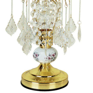 English Elm 15" Tall Steel Table Lamp – Touch Control, Gold Finish & Multicolor Ceramic Base For Modern Elegance B072116067