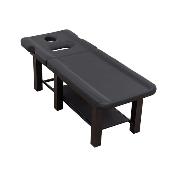 English Elm Spa Salon Massage Table Steel Frame Pu Leather Adjustable Backrest Bottom Shelf Storage W1422P382933