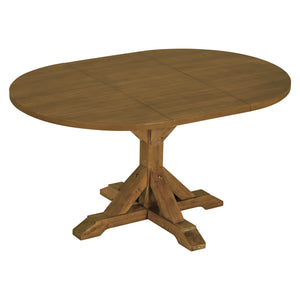 English Elm Topmax Farmhouse Extendable Pedestal Dining Set Seats Six with Ladder Back Chairs Beige,Dark Brown N717S000060D