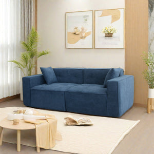 English Elm Modern Teddy Velvet Sofa – 3-Seat Full Foam Comfort, Soft Polyester-Cotton Cushions, 72H Rebound Time W1183S00015