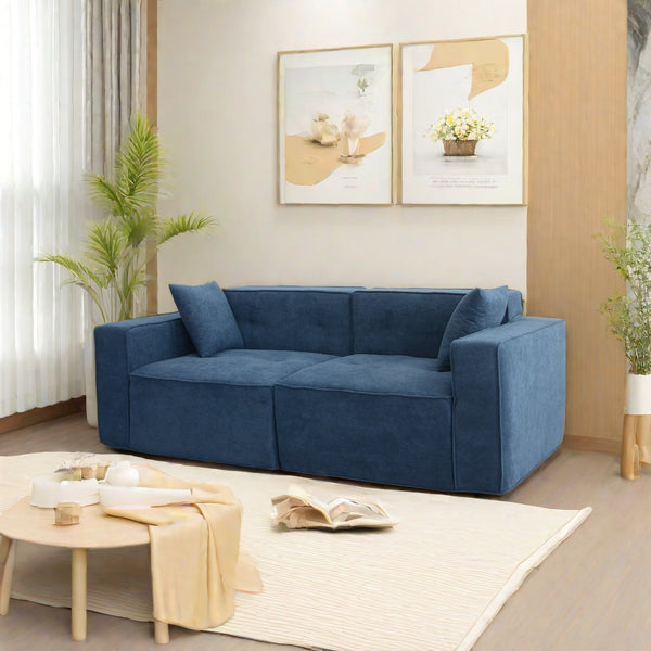 English Elm Modern Teddy Velvet Sofa – 3-Seat Full Foam Comfort, Soft Polyester-Cotton Cushions, 72H Rebound Time W1183S00015