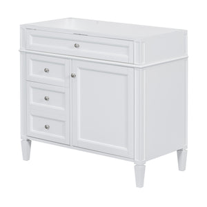 English Elm 36'' Bathroom Vanity Cabinet - Modern Storage Solution With 2 Drawers, Tip-Out Drawer, Solid Wood Frame N710P256582K