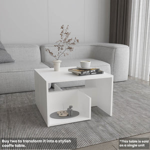 English Elm Side Table 25" H With 2 Shelves - Modern Compact Design For Small Spaces, Stylish & Eco-Friendly B097P296860-GIGA