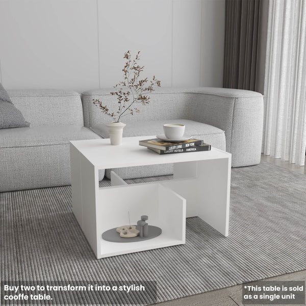 English Elm Side Table 25" H With 2 Shelves - Modern Compact Design For Small Spaces, Stylish & Eco-Friendly B097P296860-GIGA