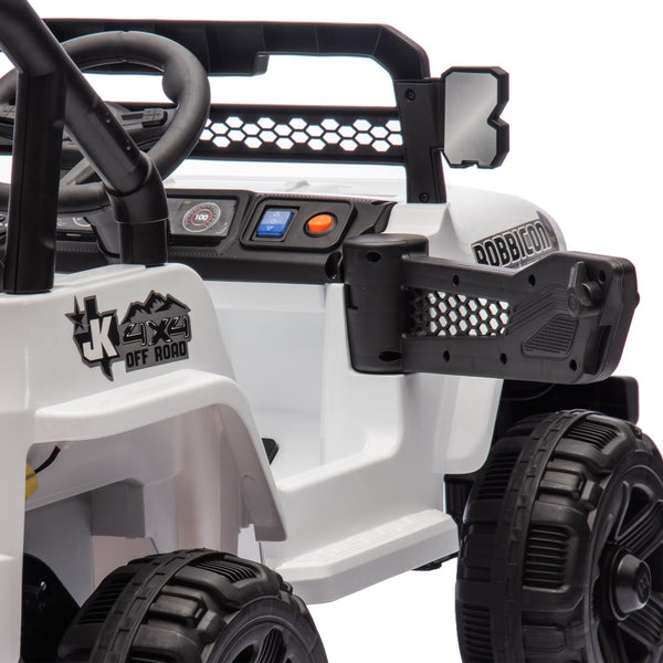 English Elm 12v Kids Electric Ride on Truck with Parental Remote Four Wheel Suspension and Led Lights White W1578P187457