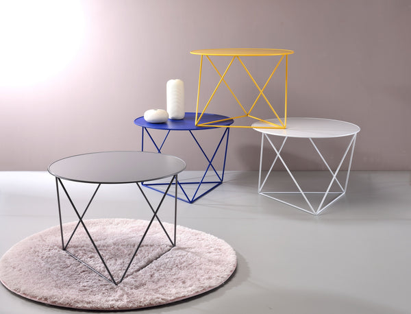 English Elm Epidia Modern Gray Metal Accent Table – Lightweight Round Top, Triangle Legs, Versatile Display Utility B2726P243243