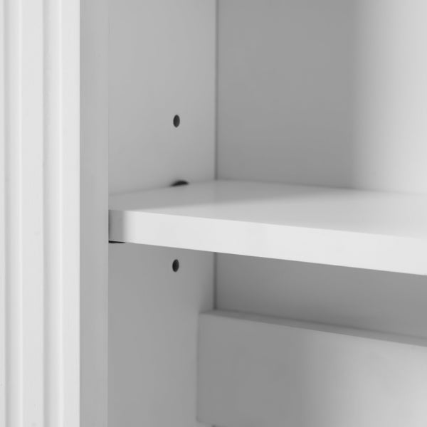 English Elm 20" Medicine Cabinet with Mirror — Space-Saving Wall-Mounted Bathroom Storage with Adjustable Shelf, Modern Carved Design White N710P317680K