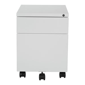 OSP Home Furnishings 22" Mobile Steel File Pedestal with Locking Drawers for Office or Standing Desk Use White PM22BF-WH