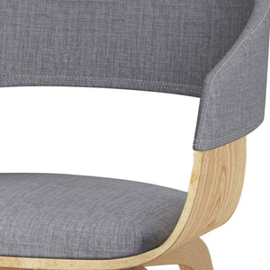 English Elm Lowell Bentwood Dining Chair - Stylish Light Grey Upholstery For Modern Comfort & Versatility B136P158843