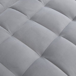 English Elm Modern Velvet Loveseat Futon Sofa with Pullout Bed, 3-in-1 Convertible Sleeper, USB Ports, Pockets Light Gray 46.85 L x 38.98 W x 16.14 H W2297P224268