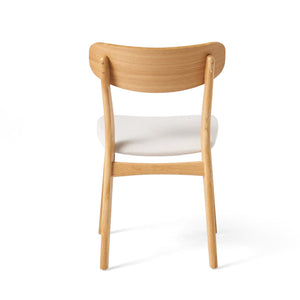 English Elm [video] Set of 2 Minimalist Dining Chairs with Cushioned Seats and Oak Rubberwood Legs N759P371095K