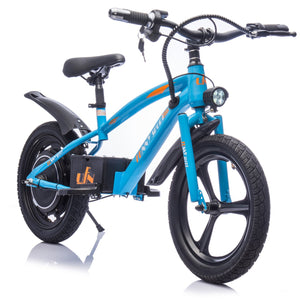 English Elm 24v Kids Electric Dirt Bike 300w Motor 16in Pneumatic Tires Adjustable Seat Ages 5 to 12 Blue W1578P335445
