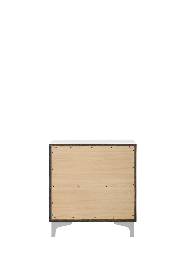 English Elm Casilda White Nightstand with Dovetail Drawer, Metal Glide & 100lb Capacity – Stylish Storage B2726P339263