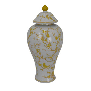 English Elm Avery Sculptural Ceramic Vase with Spiral Ribbed Texture for Modern Home Decor Yellow+White B056P416930
