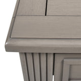 English Elm Dauphin Storage Shelf Side Table, Grey Cashmere Wood