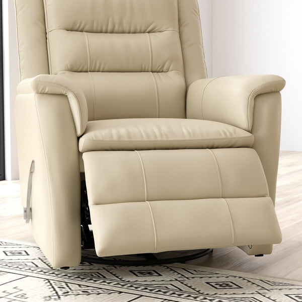 English Elm Global Home Swivel Glider Recliner In Madras Eggshell Leather - Ultimate Comfort & Style For Any Room B339P333955