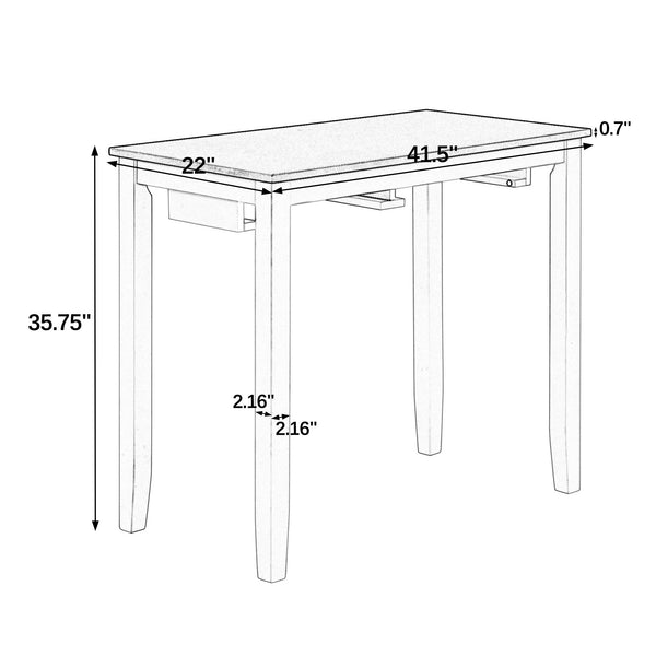 English Elm Bar Table and Stool Set Industrial Mdf Counter Height Dining for Game Room or Nook W487P331242