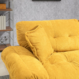 English Elm 84" Chenille Sofa Loveseat with Memory Foam & Pocket Springs, Plush Dual-Layer Comfort, Sturdy Frame Yellow W676S00012