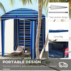 English Elm Outsunny 5.9' Portable Beach Umbrella Cabana With Walls & Vents - Ultimate Sun Protection & Privacy W2225P174270-GIGA