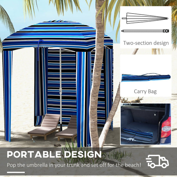 English Elm Outsunny 5.9' Portable Beach Umbrella Cabana With Walls & Vents - Ultimate Sun Protection & Privacy W2225P174270-GIGA