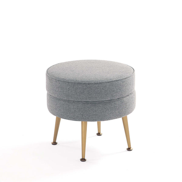 English Elm Bailey Gray Upholstered Accent Ottoman: Modern Comfort, Versatile Decor, Stylish Gold Legs - 20” B365P397867