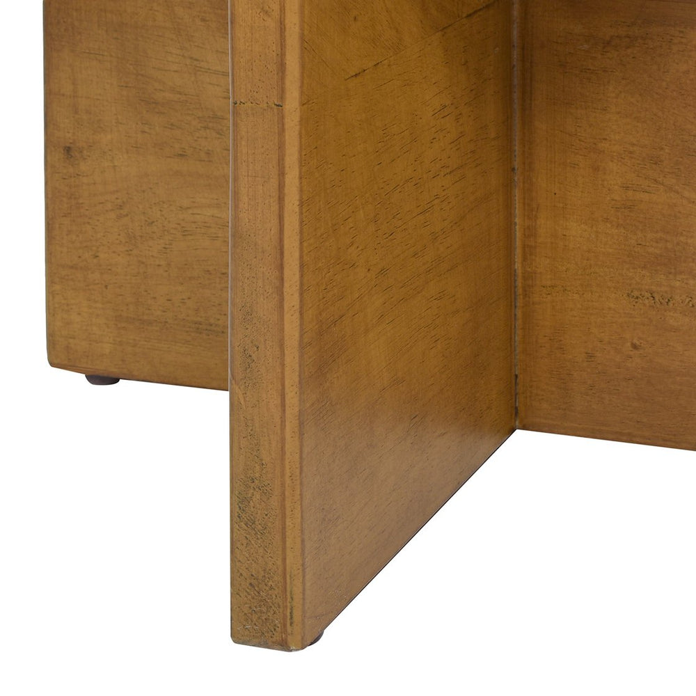 English Elm Jennifer Taylor Home - Bali 18.5" Round Upholstered Ottoman in Ivory Bouclé with Natural Rubberwood Base, Eco Handcrafted Seating B2719P238427