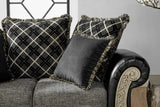 San Marino 2-Tone Fabric Sofa & Loveseat Set with Elegant Wood Frame