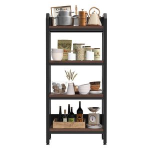 English Elm 56.30'' Stylish Bakers Rack - 4-Tier Metal & Wood Kitchen Organizer For Compact Spaces & Versatile Use W3387P312345