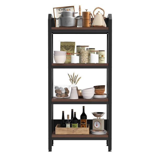 English Elm 56.30'' Stylish Bakers Rack - 4-Tier Metal & Wood Kitchen Organizer For Compact Spaces & Versatile Use W3387P312345