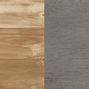 English Elm Kalina Natural Acacia and Coastal Grey Rectangle Dining Table with Mid-Century Modern Farmhouse Charm, Solid Wood Craftsmanship and Relaxed Casual Style B062P350426