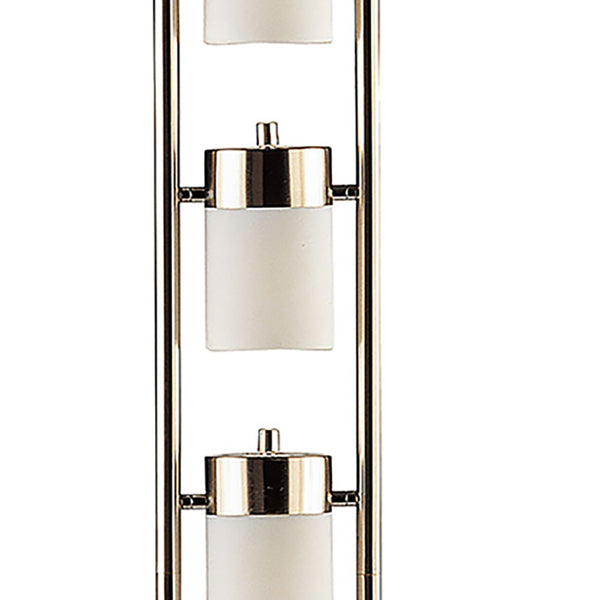 English Elm Paragon 3-Swivel Silver Floor Lamp with Frosted Glass Shades, Modern Metal Build for Versatile Lighting B062P328688