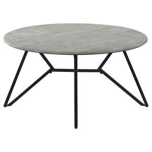 English Elm Garfield Cement 2-Piece Round SmartTop Table Set — Sculptural Loft Coffee & End Tables, Durable Finish B062S01364