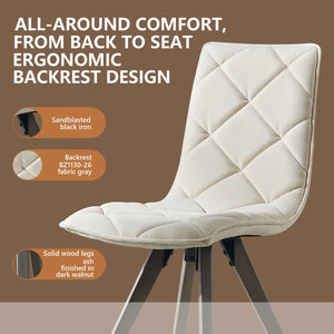English Elm Dining Chairs Set of 2 Scandinavian Oak Leg Upholstered Seats for Modern Interiors W5630P456181