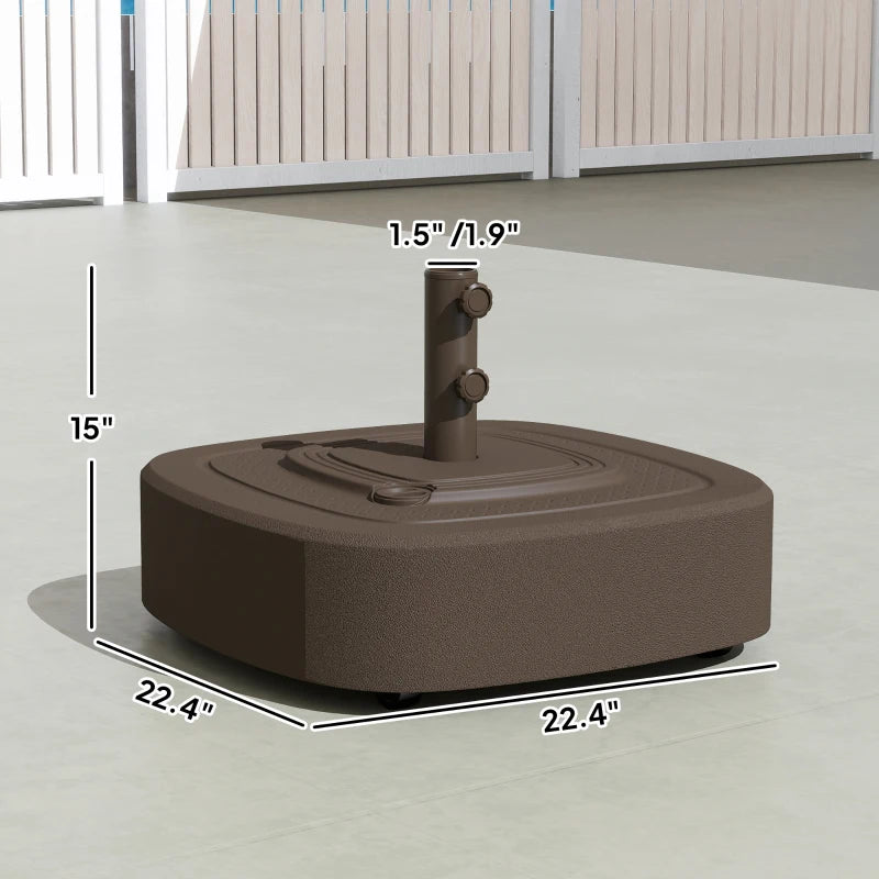 English Elm Backyard Fillable Patio Umbrella Base with Wheels Locking Brakes and Hdpe Weather Resistant Build T3971P476923