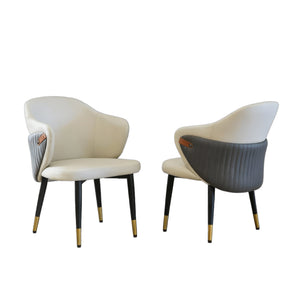 English Elm Modern Pu Leather Ergonomic Dining Chairs Mid Century Style Set of 2 for Home W2699P401049