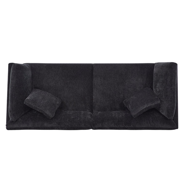 English Elm Christopher Knight Home® - 83.50" Modern Flared Arms Sofa with Chenille Upholstery, High-Density Cushions and Sturdy Legs Black N771P345835H