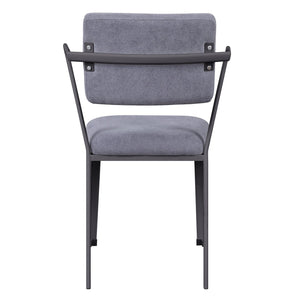 English Elm Grey Open Back Upholstered Office Chair — Breathable Modern Grey Fabric, Padded Comfort, Sturdy Metal Frame B062P186473