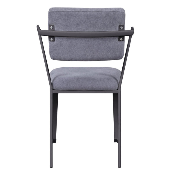 English Elm Grey Open Back Upholstered Office Chair — Breathable Modern Grey Fabric, Padded Comfort, Sturdy Metal Frame B062P186473