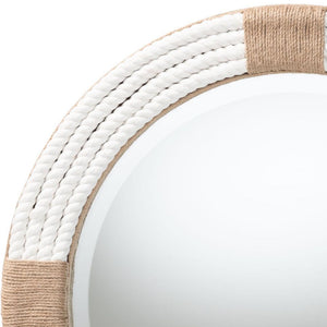 English Elm Round Braided Jute Rope Wall Mirror Natural Fiber Boho Coastal Accent Decor B2750P467832