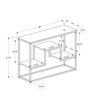 English Elm Accent 2-Tier Console Table with Wood-Look Top and Black Metal Frame for Entryway or Narrow Hallway Espresso 51 L x 14 W x 6 H B2710P219343