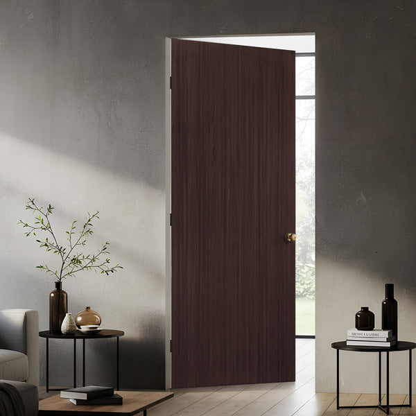 English Elm 36 in Espresso Melamine Flush Interior Door Slab with Mdf Core Modern Finish B2763P486367