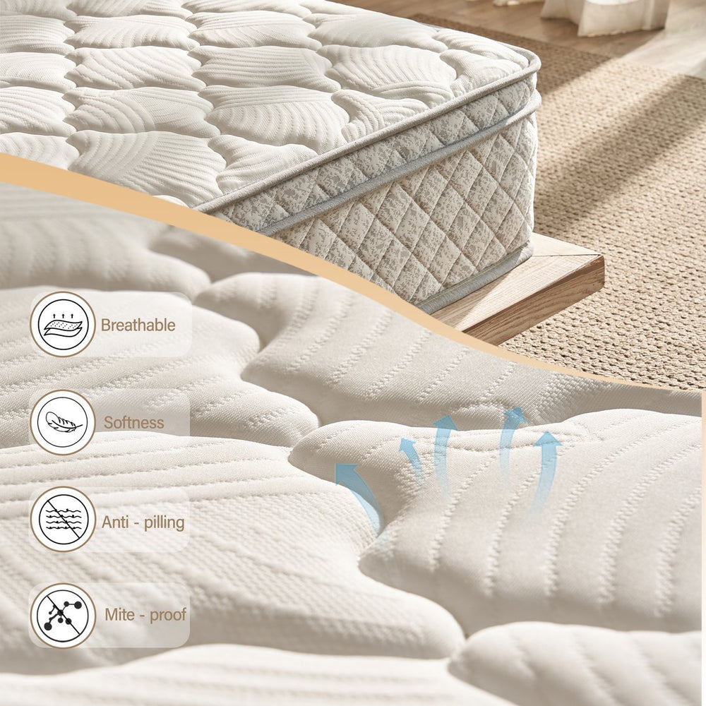 English Elm Full Size 12 Inch Hybrid Mattress with Gel Memory Foam Pocket Springs Medium Firm W3682P338220