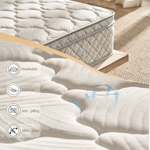 English Elm Queen Hybrid Mattress 12 Inch Gel Foam Pocket Coil Medium Firm Sleep Support W3682P338224