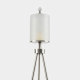 INK+IVY Pacific Tripod Industrial Metal Tripod Floor Lamp with Glass Shade II154-0091 Silver